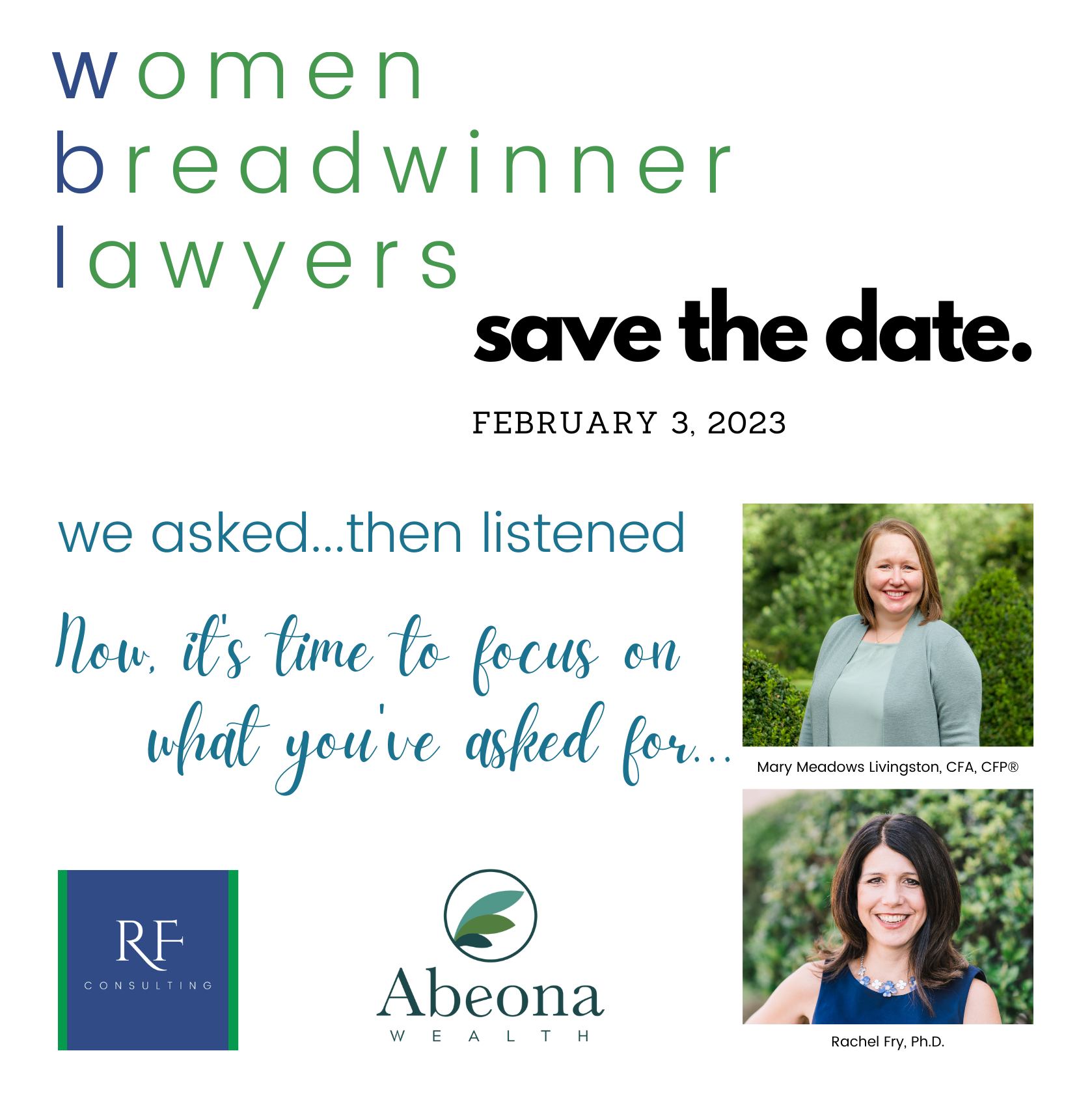 Women Breadwinner Lawyers Workshop: Session 2 - February 3, 2022 - Save the date!